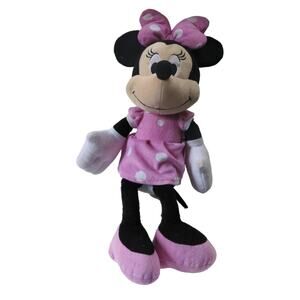 DISNEY MINNIE MOUSE Plush Stuffed Animal Large Pink Bow Shoes 22" Stuffie Toy